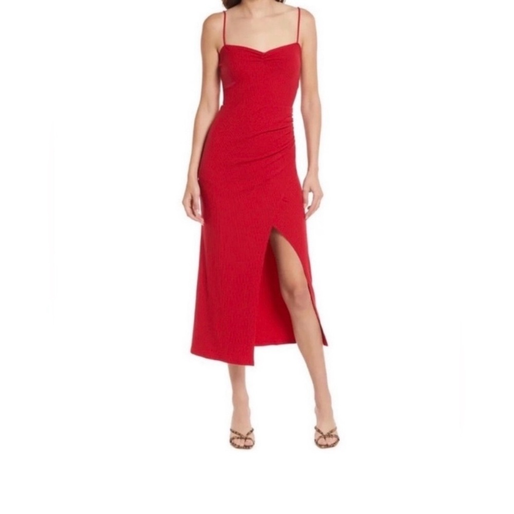 reformation formosa knit dress large in red